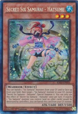 Secret Six Samurai - Hatsume - RA03-EN016 - Collector&#39;s Rare 1st Edition Quarter Century Bonanza 1st Edition Singles (espanol)