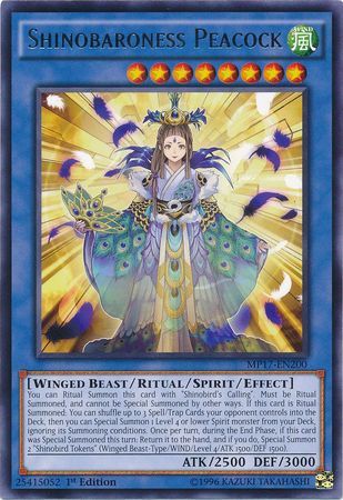 Shinobaroness Peacock - MP17-EN200 - Rare 1st Edition 2017 Mega-Tins 1st Edition Singles (espanol)
