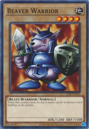 Beaver Warrior - LOB-EN064 - Common Unlimited (25th Reprint) Legend of Blue Eyes White Dragon 25th Anniversary (espanol)