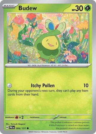 Budew - 004/131 - Common Scarlet &amp; Violet: Prismatic Evolutions Singles