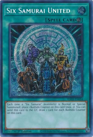 Six Samurai United - RA03-EN054 - Secret Rare 1st Edition Quarter Century Bonanza 1st Edition Singles
