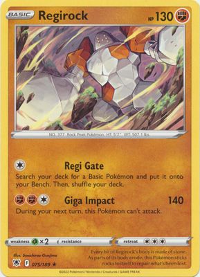 Regirock - 075/189 - Rare Sword &amp; Shield: Astral Radiance Singles