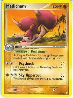 Medicham - 25/100 - Rare Ex Crystal Guardians Singles