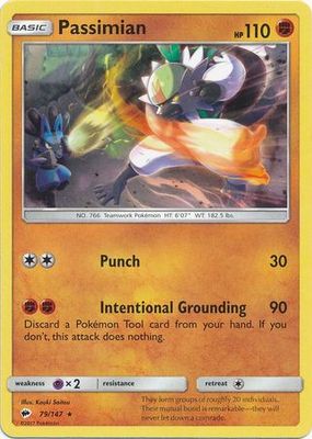 Passimian - 79/147 - Rare Sun &amp; Moon: Burning Shadows Singles