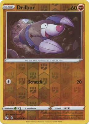 Drilbur - 147/264 - Common Reverse Holo Sword &amp; Shield: Fusion Strike Reverse Holo Singles