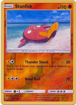 Stunfisk - 46/73 - Common Reverse Holo Shining Legends Reverse Holo Singles