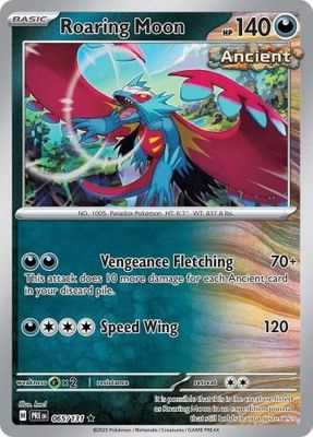 Roaring Moon - 065/131 - Holo Rare Scarlet &amp; Violet: Prismatic Evolutions Singles