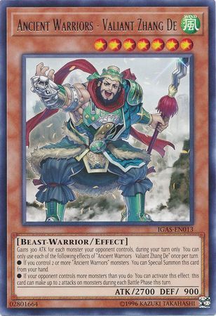 Ancient Warriors - Valiant Zhang De - IGAS-EN013 - Rare Unlimited Ignition Assault Unlimited Singles