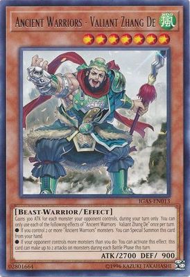 Ancient Warriors - Valiant Zhang De - IGAS-EN013 - Rare Unlimited Ignition Assault Unlimited Singles