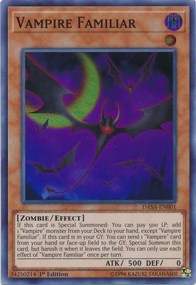 Vampire Familiar - DASA-EN001 - Super Rare 1st Edition Dark Saviors 1st Edition Singles (espanol)