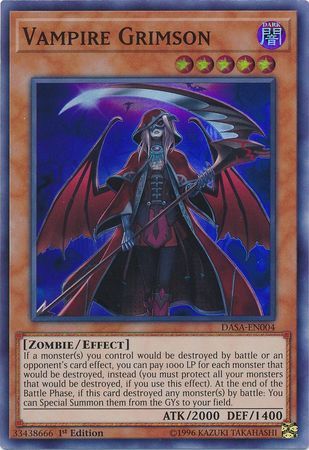 Vampire Grimson - DASA-EN004 - Super Rare 1st Edition Dark Saviors 1st Edition Singles (espanol)