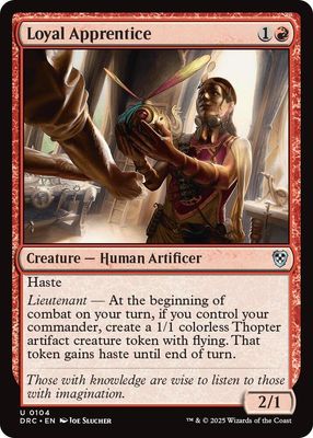 Loyal Apprentice - Commander: Aetherdrift (DRC) Commander: Aetherdrift