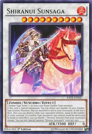 Shiranui Sunsaga - RATE-EN047 - Rare 1st Edition Raging Tempest 1st Edition Singles (espanol)