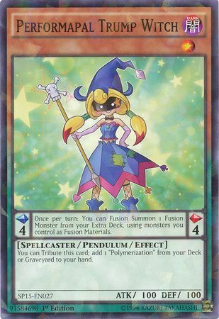Performapal Trump Witch - SP15-EN027 - Shatterfoil Rare 1st Edition Star Pack ARC-V Singles