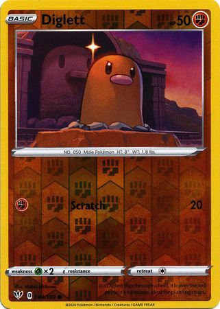 Diglett - 084/189 - Common Reverse Holo Sword &amp; Shield: Darkness Ablaze Reverse Holo Singles