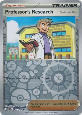 Professor&#39;s Research (Professor Oak) - 122/131 - Common Reverse Holo Scarlet &amp; Violet: Prismatic Evolutions Reverse Holo Singles