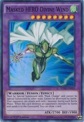 Masked Hero Divine Wind - SDHS-EN043 - Super Rare 1st Edition Structure Deck: HERO Strike 1st Edition Singles