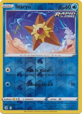 Staryu - 052/264 - Common Reverse Holo Sword &amp; Shield: Fusion Strike Reverse Holo Singles
