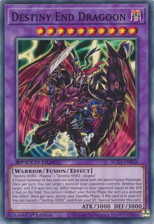 Destiny End Dragoon - SGX1-ENB20 - Common 1st Edition Speed Duel GX Duel Academy Box Singles