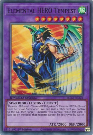 Elemental HERO Tempest - SGX2-ENA21 - Common 1st Edition Speed Duel GX: Midterm Paradox Box Singles