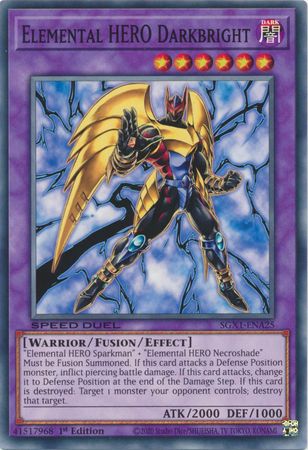 Elemental HERO Darkbright - SGX1-ENA25 - Common 1st Edition Speed Duel GX Duel Academy Box Singles
