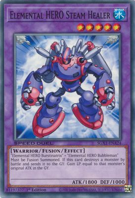 Elemental HERO Steam Healer - SGX1-ENA24 - Common 1st Edition Speed Duel GX Duel Academy Box Singles