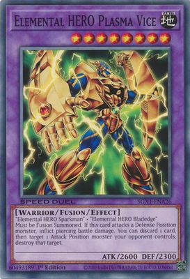 Elemental HERO Plasma Vice - SGX1-ENA26 - Common 1st Edition Speed Duel GX Duel Academy Box Singles