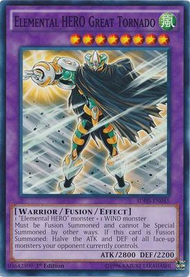 Elemental Hero Great Tornado - SDHS-EN045 - Common 1st Edition Structure Deck: HERO Strike 1st Edition Singles