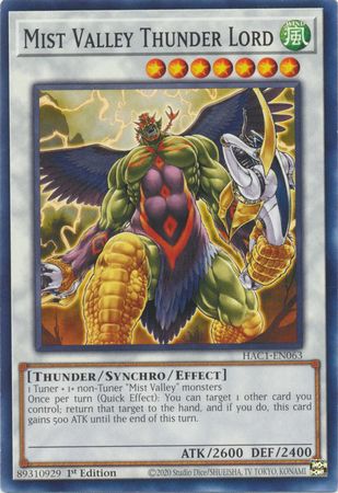 Mist Valley Thunder Lord - HAC1-EN063 - Common 1st Edition Hidden Arsenal: Chapter 1 1st Edition Singles