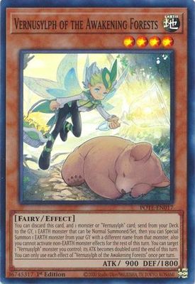 Vernusylph of the Awakening Forests - POTE-EN017 - Super Rare 1st Edition Power of the Elements 1st Edition Singles