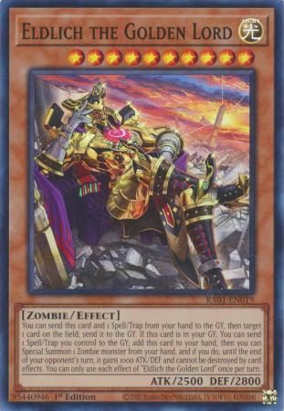 Eldlich the Golden Lord (alternate art) - RA01-EN019 - Super Rare 1st Edition 25th Anniversary Rarity Collection Singles