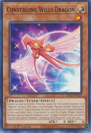 Converging Wills Dragon - MP22-EN118 - Common 1st Edition 2022 Mega-Tin: Pharaoh&#39;s Gods 1st Edition Singles