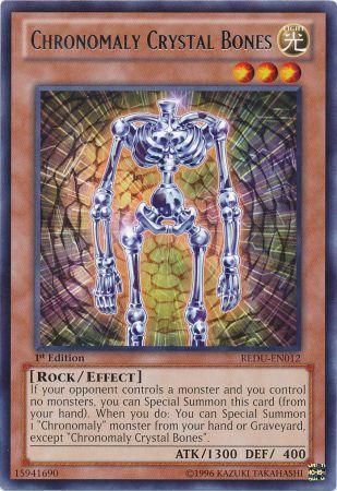 Chronomaly Crystal Bones - REDU-EN012 - Rare 1st Edition Return of the Duelist 1st Edition Singles