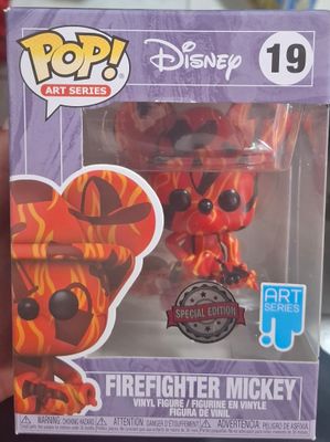 SH9 Firefighter Mickey Figura Funko Pop Disney Figura Art Series