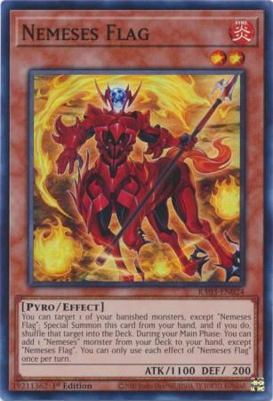 Nemeses Flag - RA03-EN024 - Super Rare 1st Edition Quarter Century Bonanza 1st Edition Singles