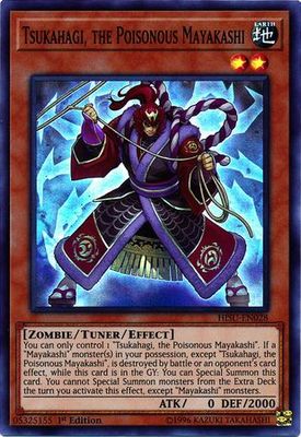 Tsukahagi, the Poisonous Mayakashi - HISU-EN028 - Super Rare 1st Edition Hidden Summoners Singles