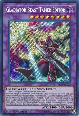 Gladiator Beast Tamer Editor - BLLR-EN023 - Secret Rare 1st Edition Battles of Legend: Light&#39;s Revenge Singles
