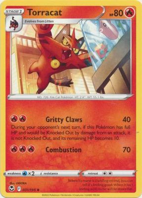 Torracat - 031/195 - Uncommon Sword &amp; Shield: Silver Tempest Singles