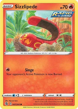 Sizzlipede - 047/264 - Common Sword &amp; Shield: Fusion Strike Singles