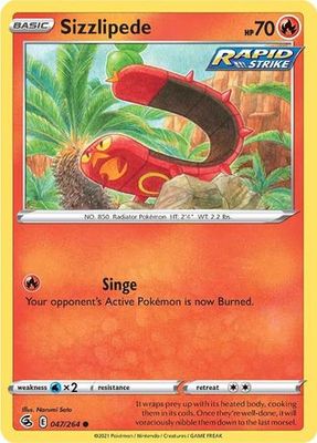 Sizzlipede - 047/264 - Common Sword &amp; Shield: Fusion Strike Singles