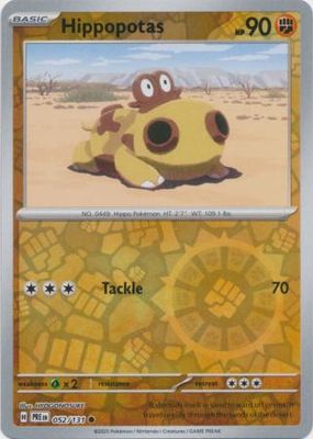 Hippopotas - 052/131 - Common Reverse Holo Scarlet &amp; Violet: Prismatic Evolutions Reverse Holo Singles (Español)