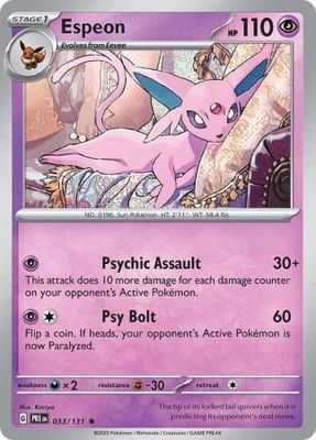 Espeon - 033/131 - Holo Rare Scarlet &amp; Violet: Prismatic Evolutions Singles (Español)