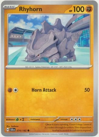 Rhyhorn - 074/142 - Common Scarlet &amp; Violet: Stellar Crown Singles