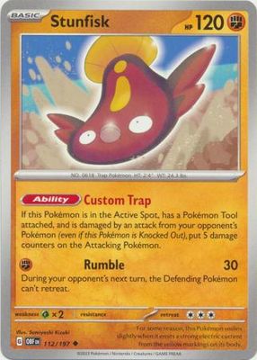 Stunfisk - 112/197 - Uncommon Scarlet &amp; Violet: Obsidian Flames Singles