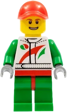 SH8 Lego City Race Car Mechanic White Racing Suit Lego Mini Figura