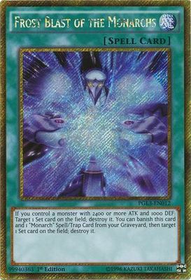 Frost Blast of the Monarchs - PGL3-EN012 - Gold Secret Rare 1st Edition Premium Gold: Infinite Gold Singles (espanol)