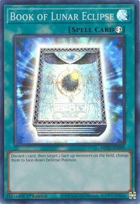 Book of Lunar Eclipse - MP22-EN099 - Super Rare 1st Edition 2022 Mega-Tin: Pharaoh&#39;s Gods 1st Edition Singles