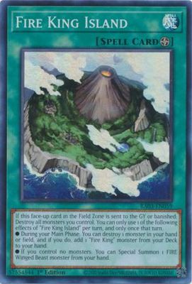 Fire King Island - RA03-EN059 - Super Rare 1st Edition Quarter Century Bonanza 1st Edition Singles (espanol)