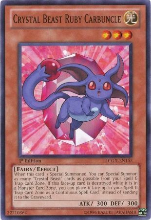 Crystal Beast Ruby Carbuncle - LCGX-EN155 - Common 1st Edition Legendary Collection 2 1st Edition Singles