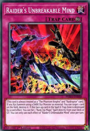 Raider&#39;s Unbreakable Mind - PHRA-EN068 - Common 1st Edition Phantom Rage 1st Edition Singles [PHRA]
